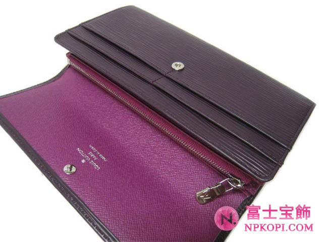 (LOUIS VUITTON)ルイヴィトン 財布コピー エピ長財布 ポルトフォイユサラ カシス M6374K
